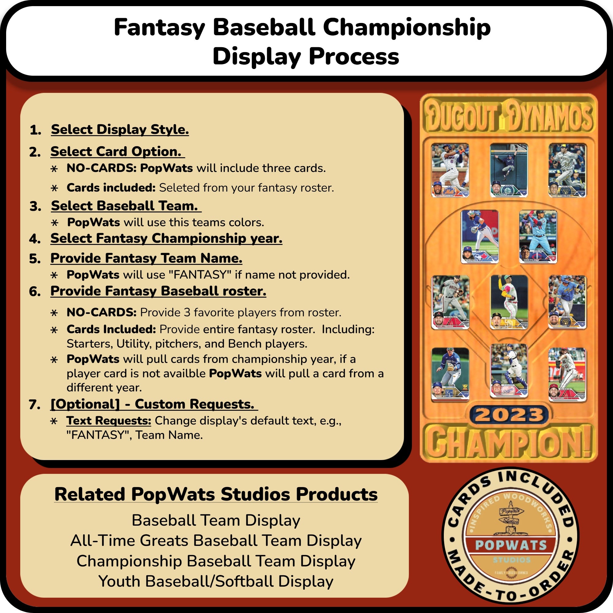 Fantasy Baseball Trading Card Championship Frame.