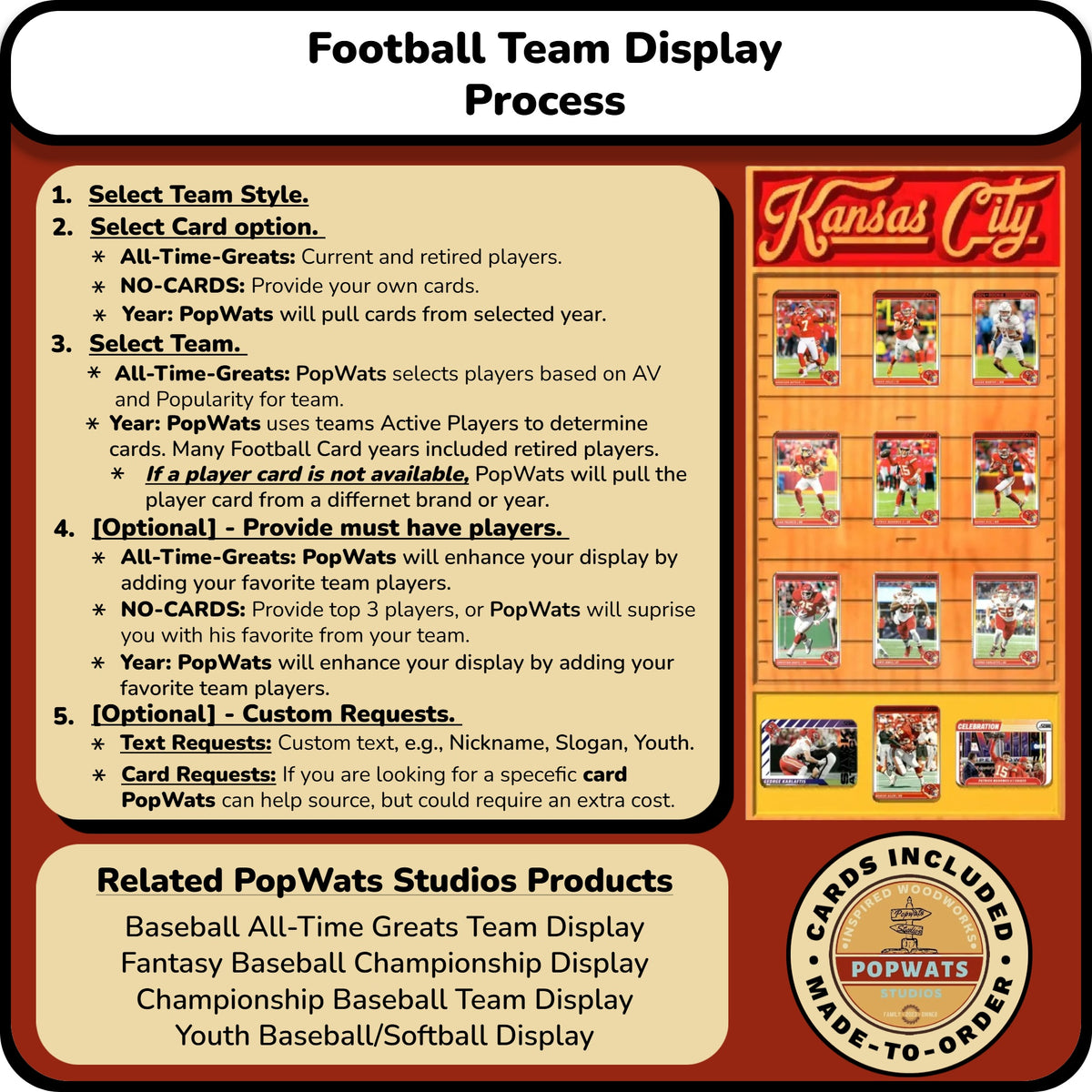 Football Team Trading Card Frame.