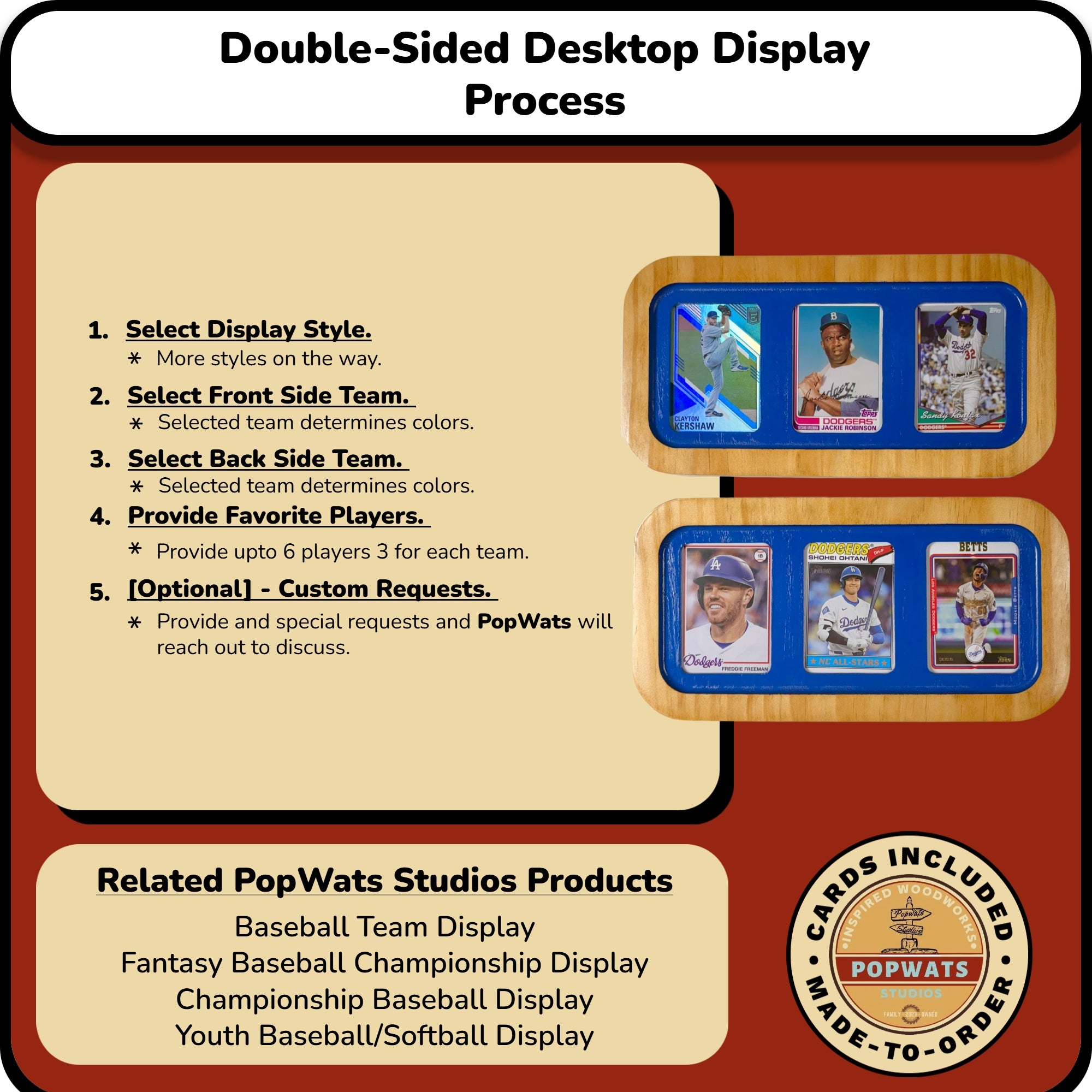 Double-Sided Tabletop Sports Card Display