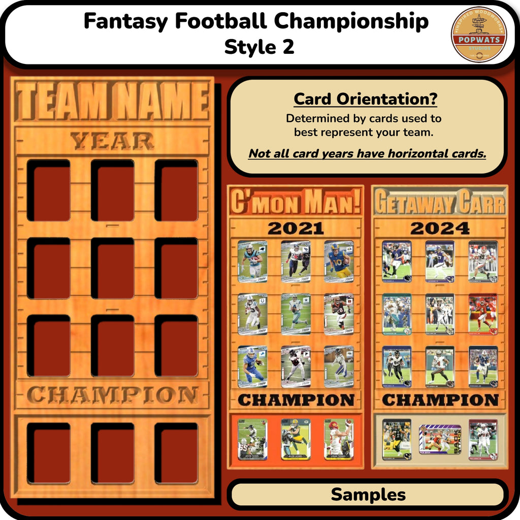 Fantasy Football Championship Trophy Trading Card Frame.