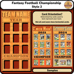 Fantasy Football Championship Trophy Trading Card Frame.