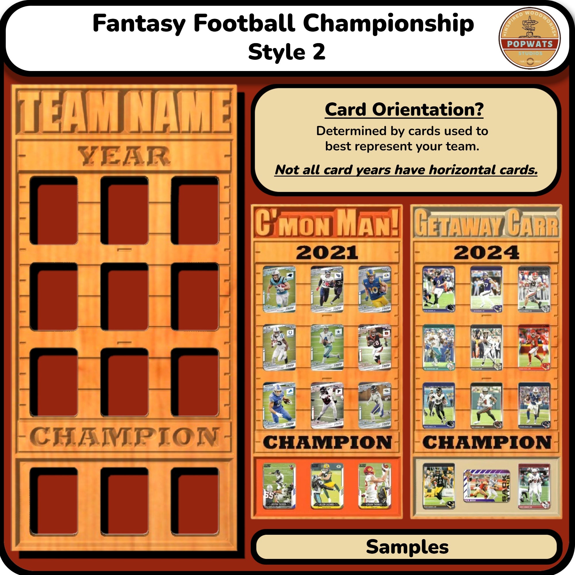 Fantasy Football Championship Trophy Trading Card Frame.