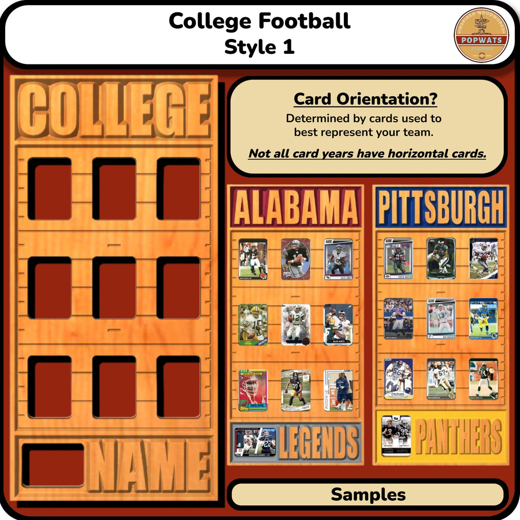 College Alumni Football Trading Card Frame.