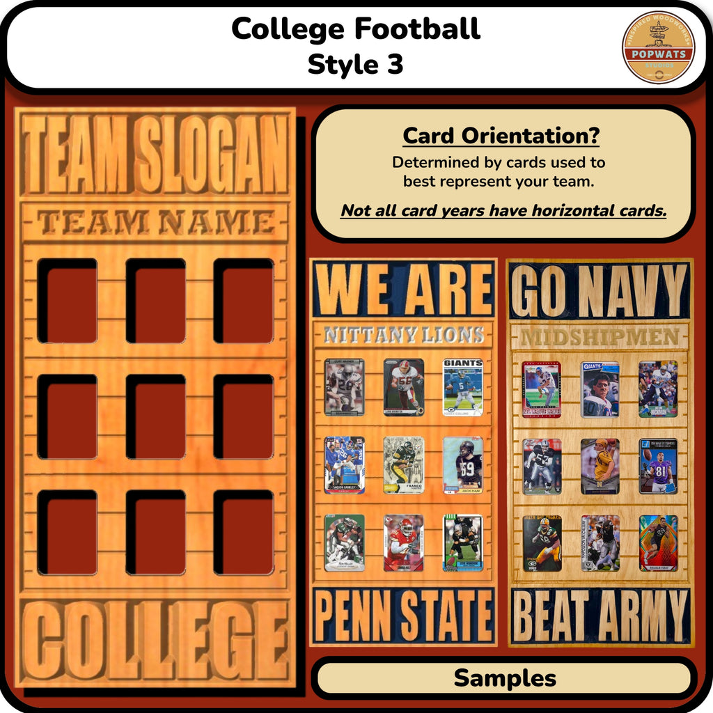 College Alumni Football Trading Card Frame.