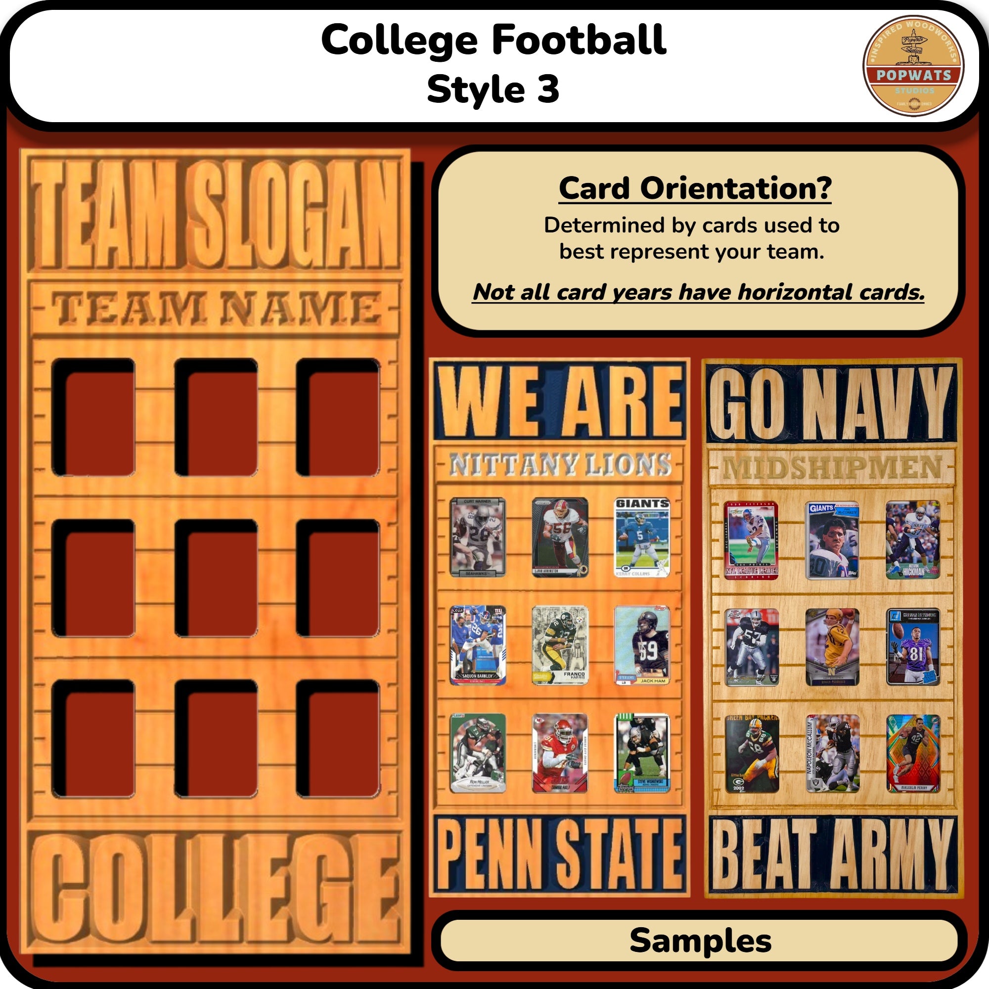 College Alumni Football Trading Card Frame.
