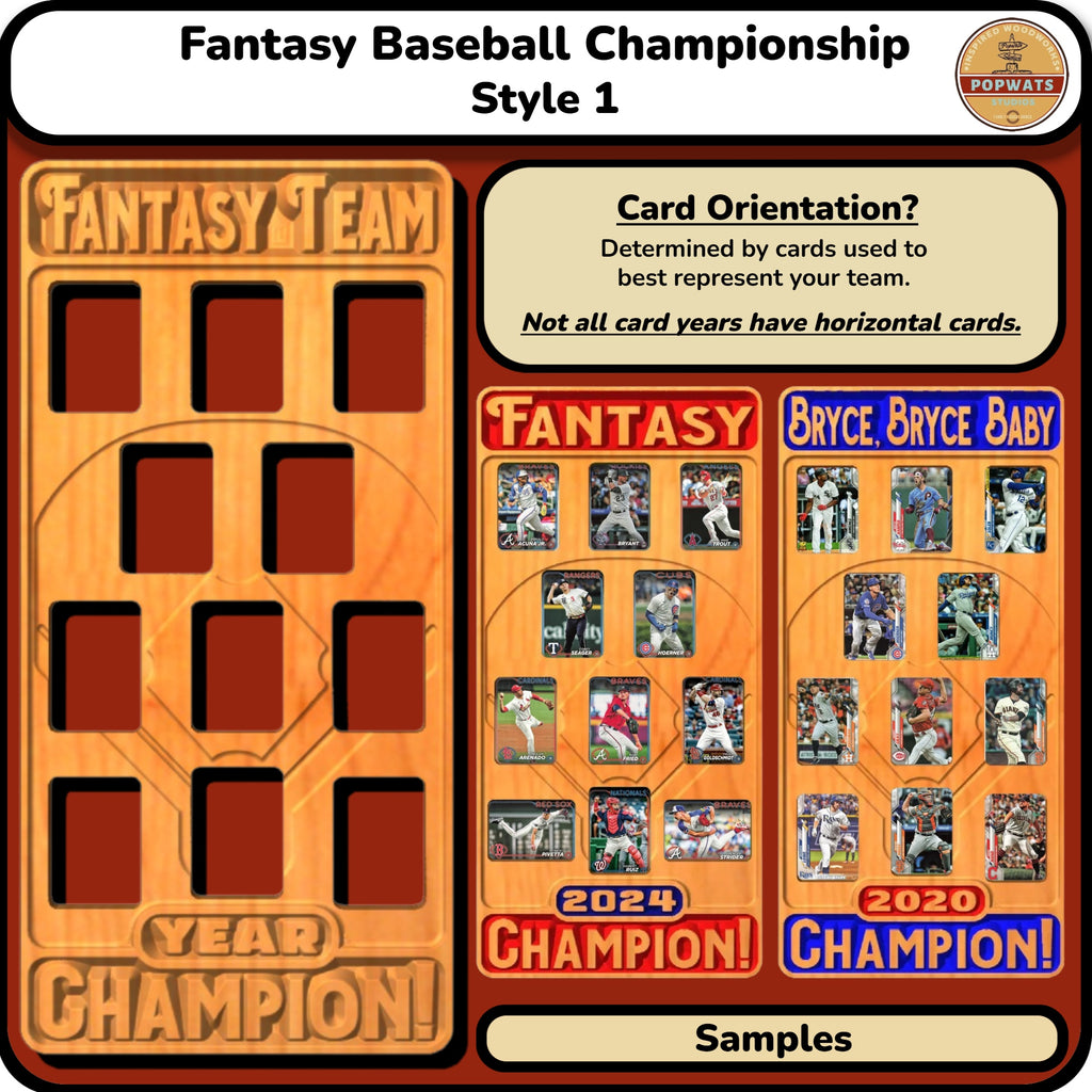 Fantasy Baseball Trading Card Championship Frame.