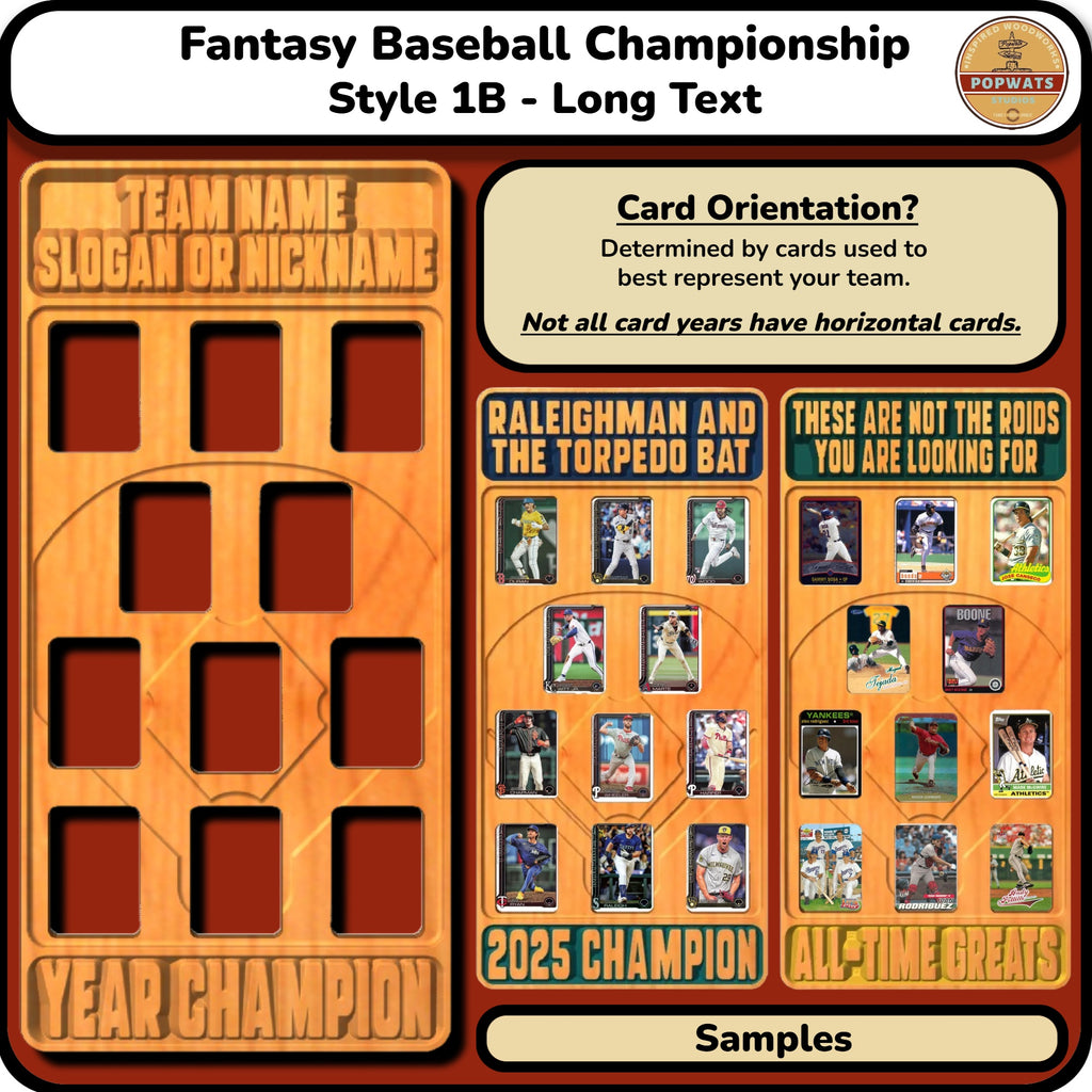 Fantasy Baseball Trading Card Championship Frame.