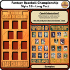 Fantasy Baseball Trading Card Championship Frame.