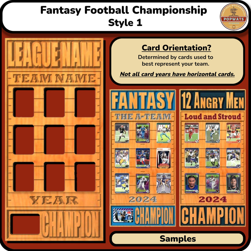 Fantasy Football Championship Trophy Trading Card Frame.
