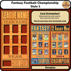 Fantasy Football Championship Trophy Trading Card Frame.