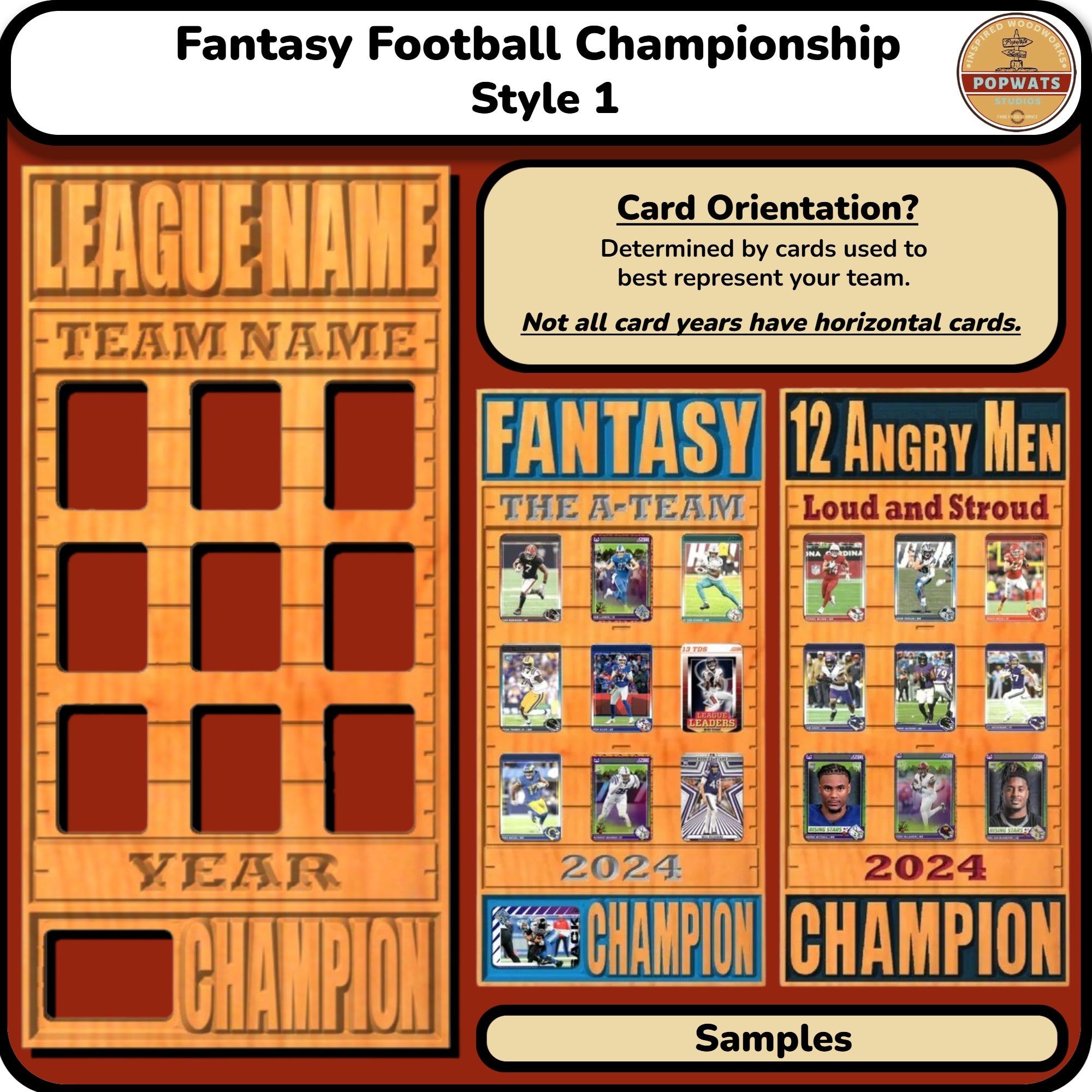 Fantasy Football Championship Trophy Trading Card Frame.