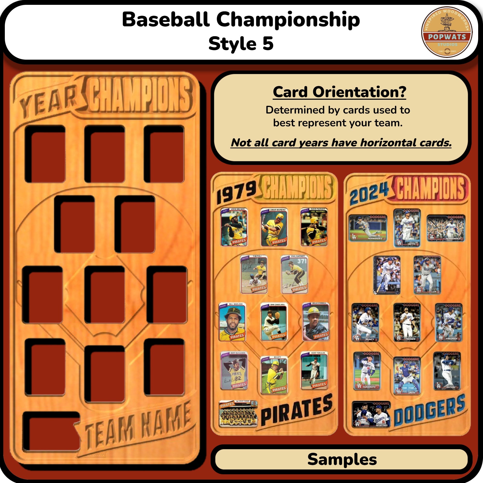 Baseball Championship Trading Card Team Frame.