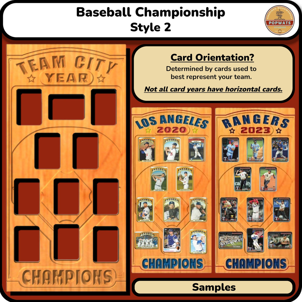 Baseball Championship Trading Card Team Frame.