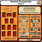 Baseball Championship Trading Card Team Frame.