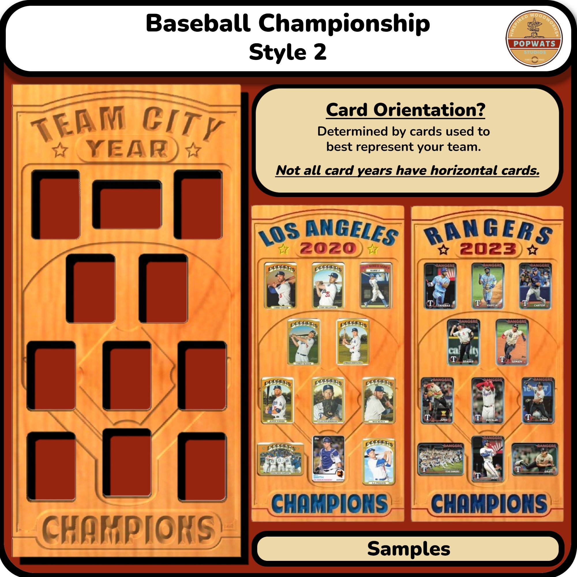 Baseball Championship Trading Card Team Frame.