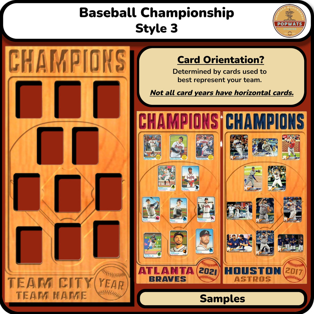 Baseball Championship Trading Card Team Frame.