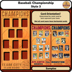 Baseball Championship Trading Card Team Frame.