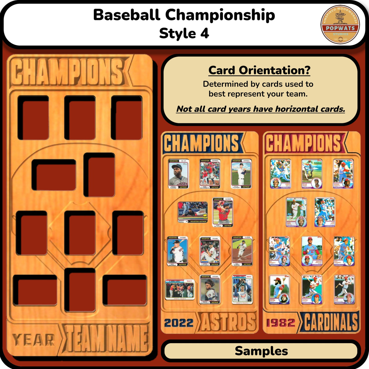 Baseball Championship Trading Card Team Frame.