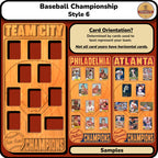 Baseball Championship Trading Card Team Frame.