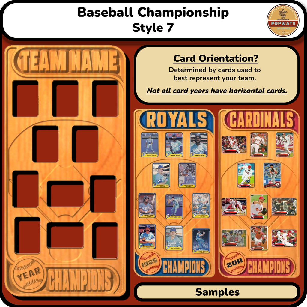 Baseball Championship Trading Card Team Frame.