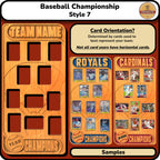 Baseball Championship Trading Card Team Frame.