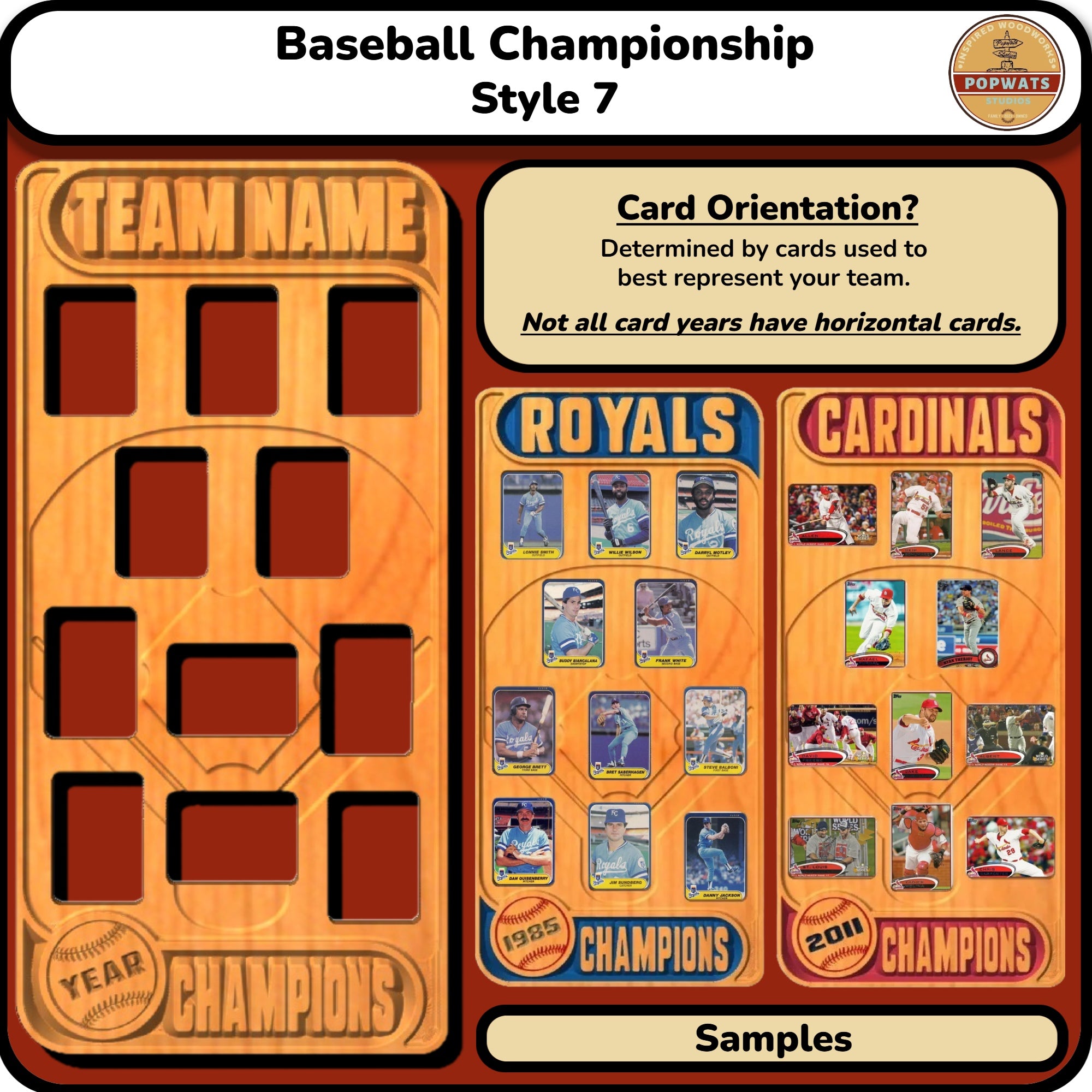Baseball Championship Trading Card Team Frame.
