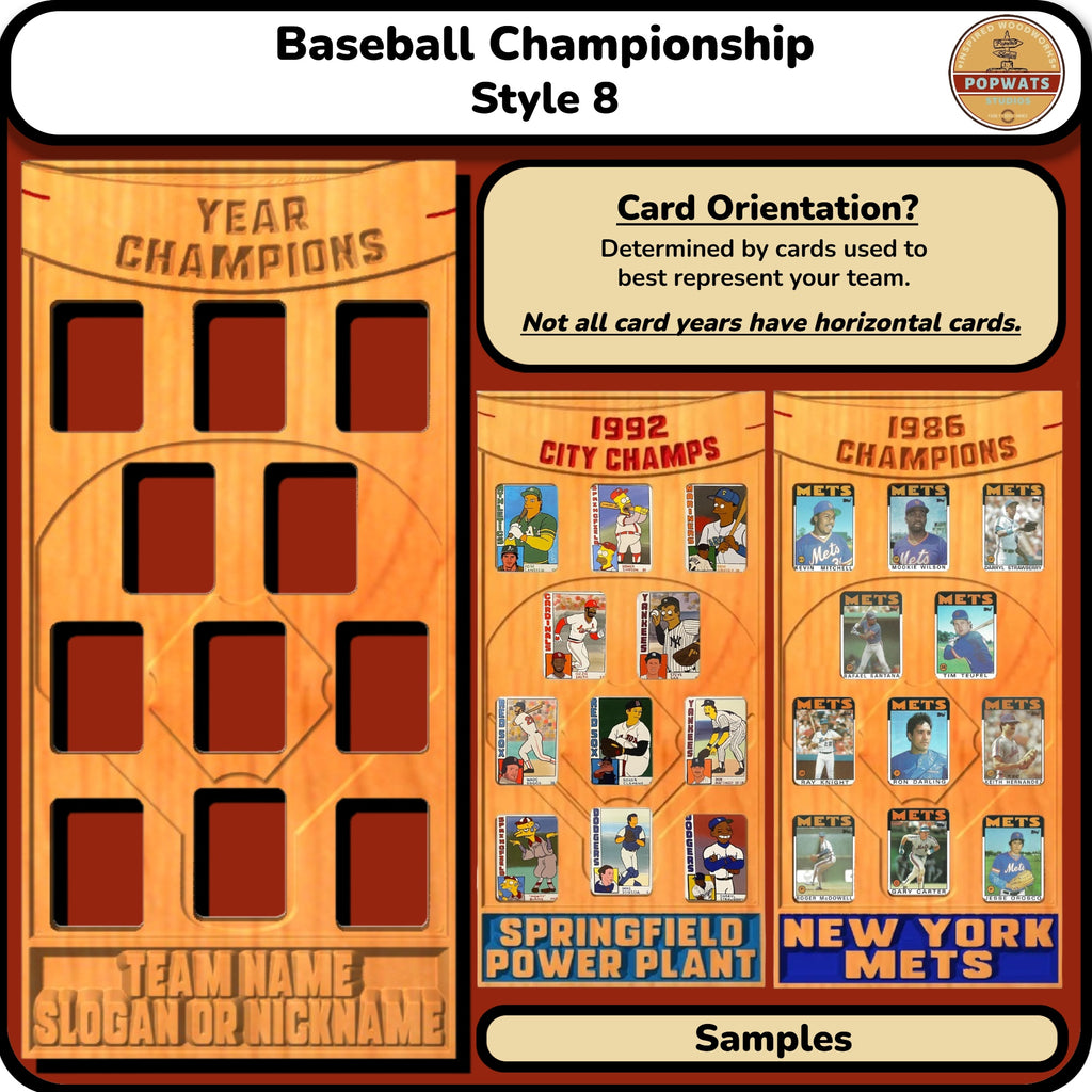 Baseball Championship Trading Card Team Frame.