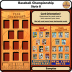 Baseball Championship Trading Card Team Frame.