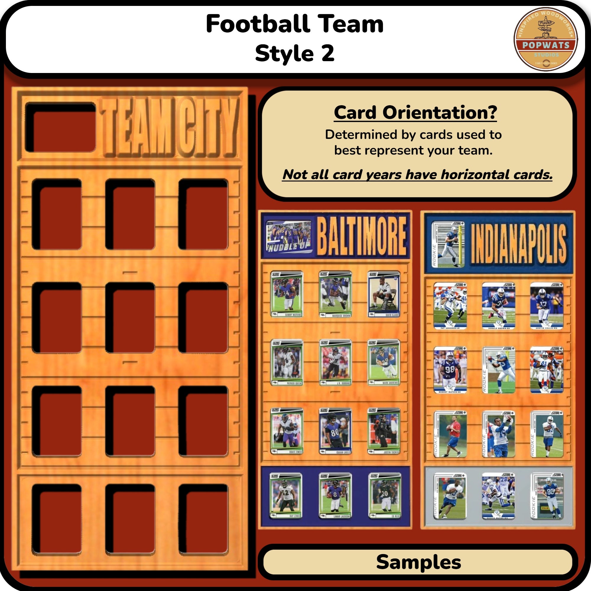Football Team Trading Card Frame.