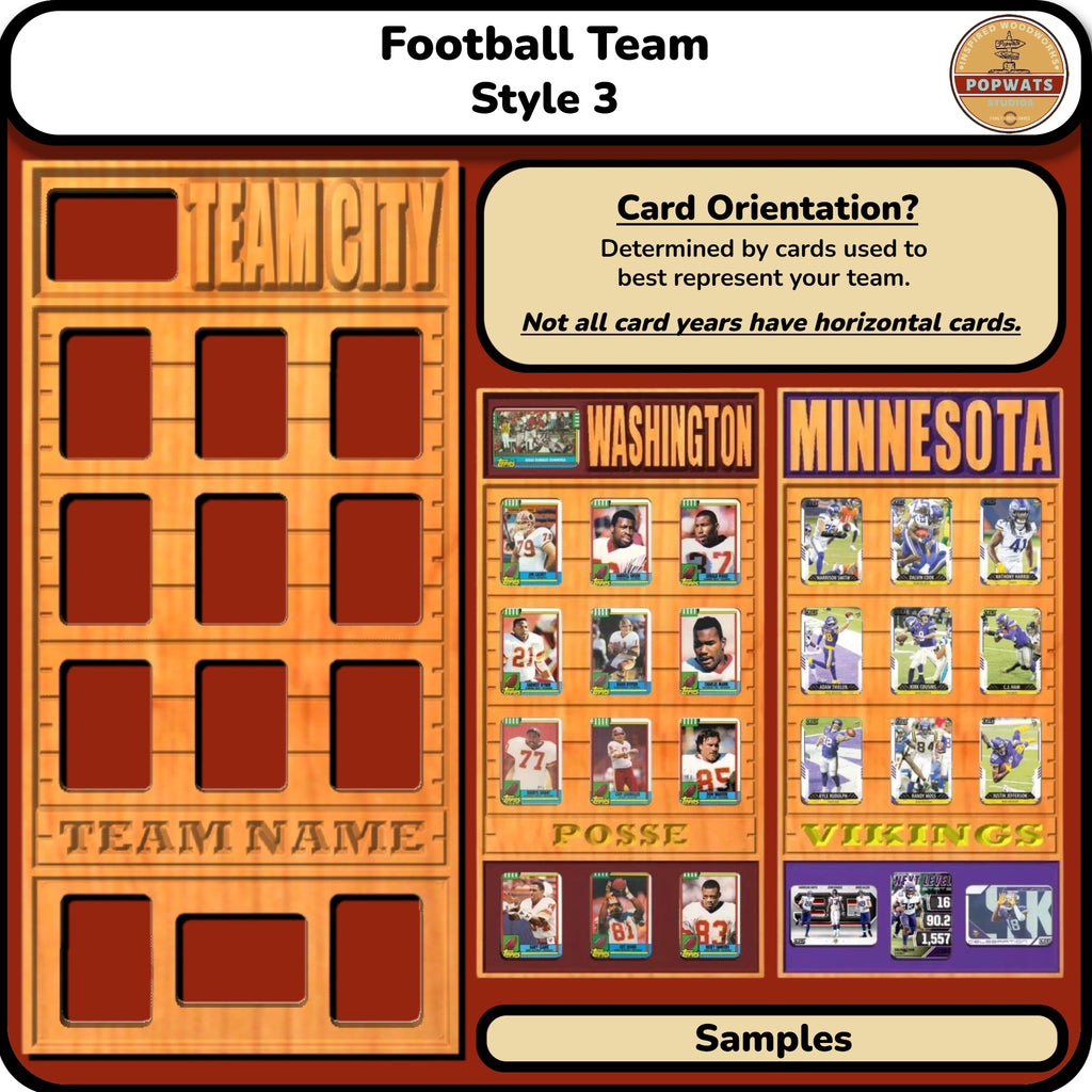 Football Team Trading Card Frame.