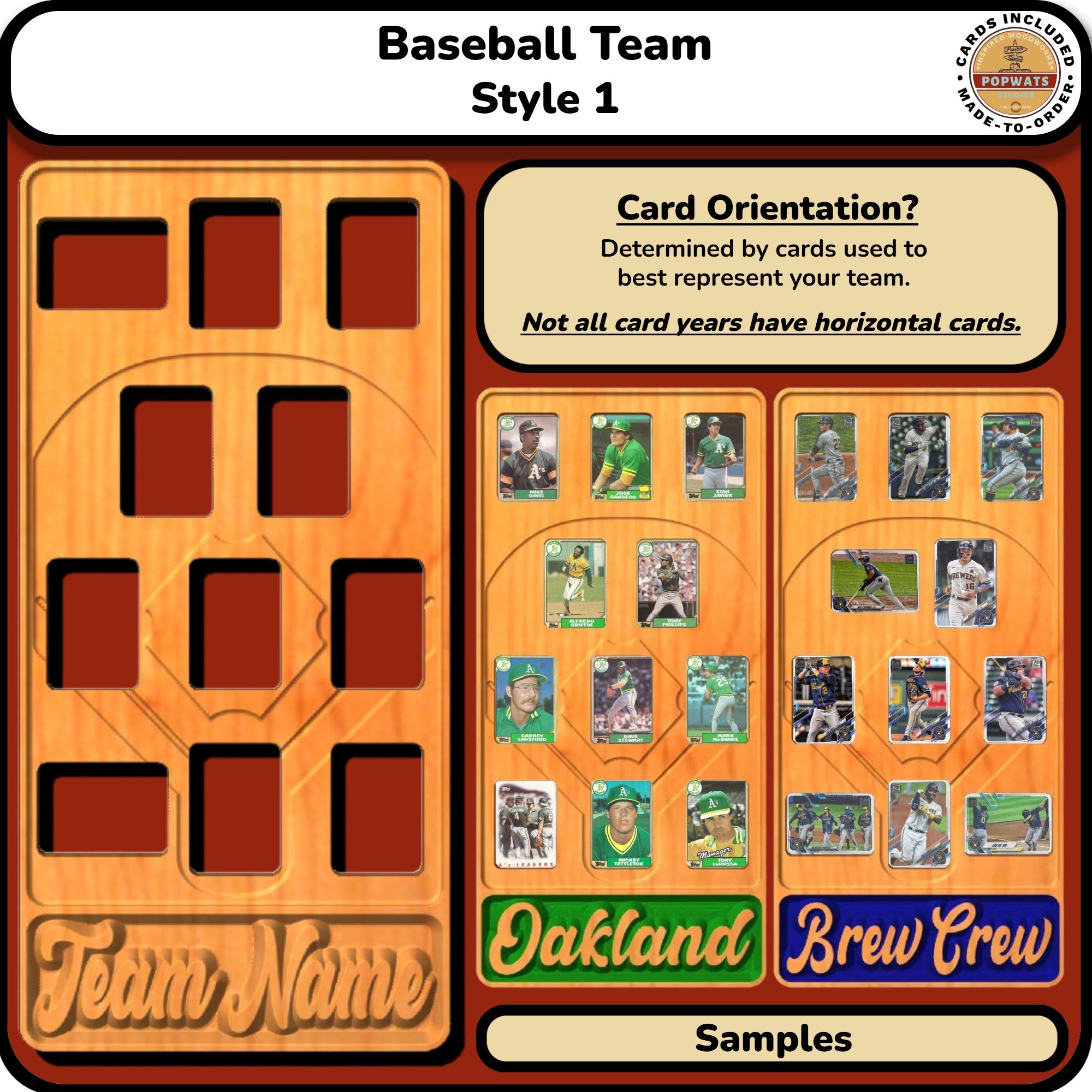 MLB Baseball Trading Card Team Frame.
