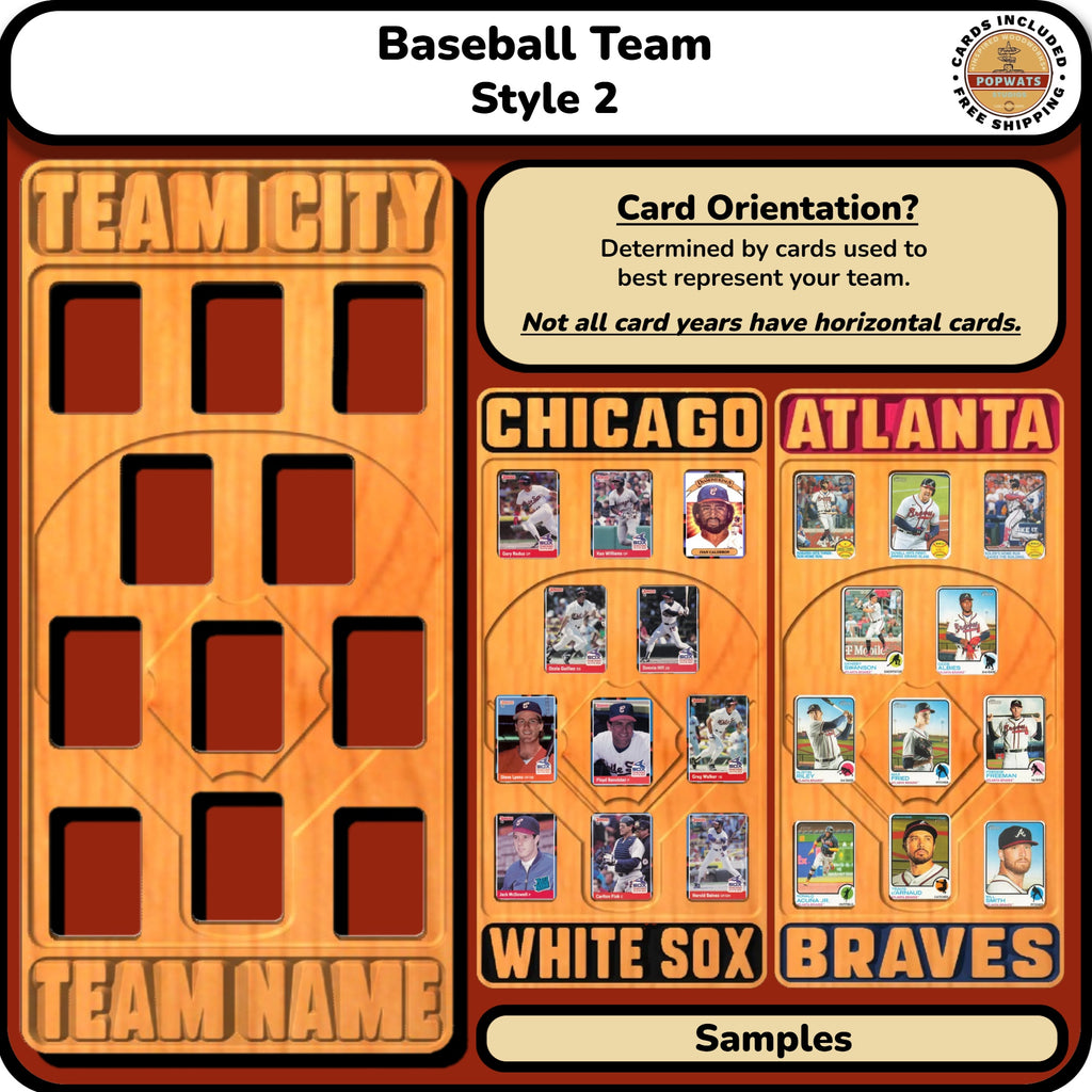 MLB Baseball Trading Card Team Frame.