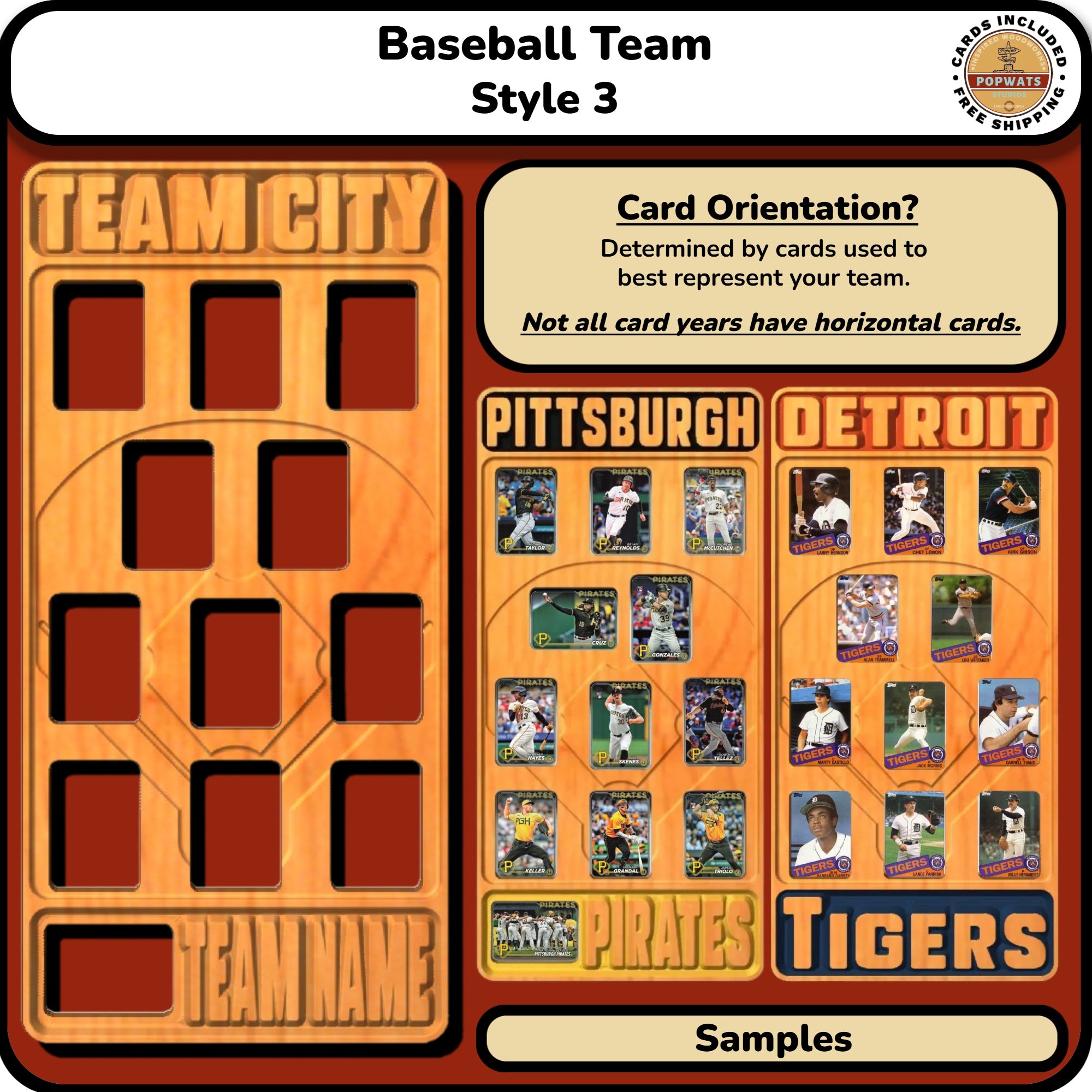 MLB Baseball Trading Card Team Frame.