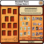 Baseball Vintage Inspired Trading Card Team Frame.