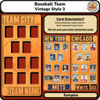 Baseball Vintage Inspired Trading Card Team Frame.
