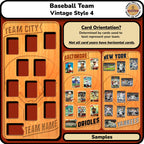 Baseball Vintage Inspired Trading Card Team Frame.