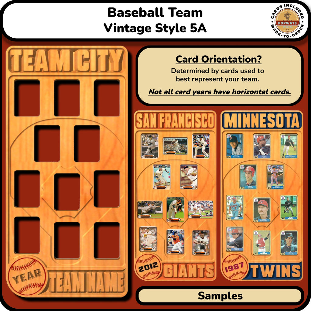 Baseball Vintage Inspired Trading Card Team Frame.