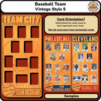 Baseball Vintage Inspired Trading Card Team Frame.