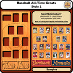 MLB Baseball All-Time Greats Trading Card Team Frame.