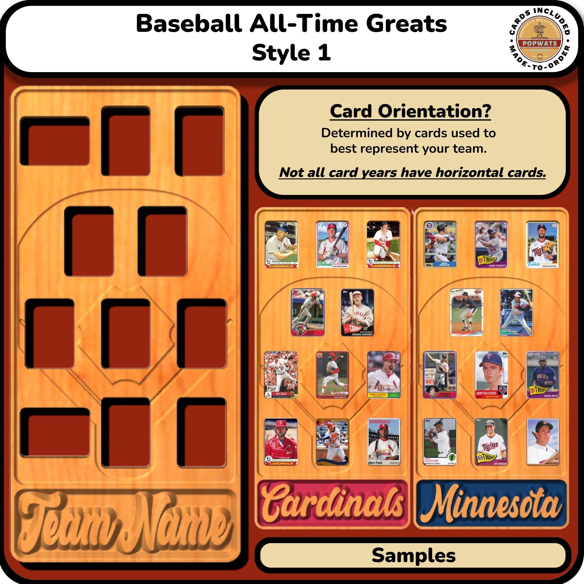 MLB Baseball All-Time Greats Trading Card Team Frame.