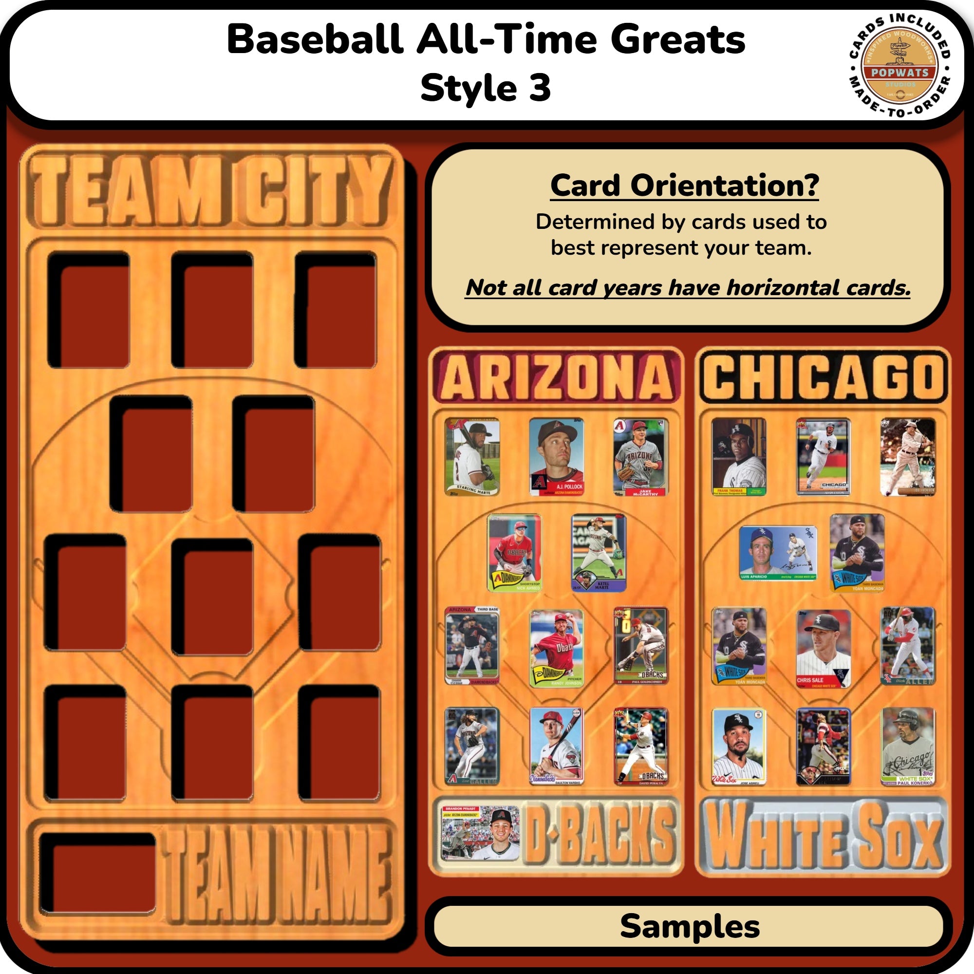 MLB Baseball All-Time Greats Trading Card Team Frame.