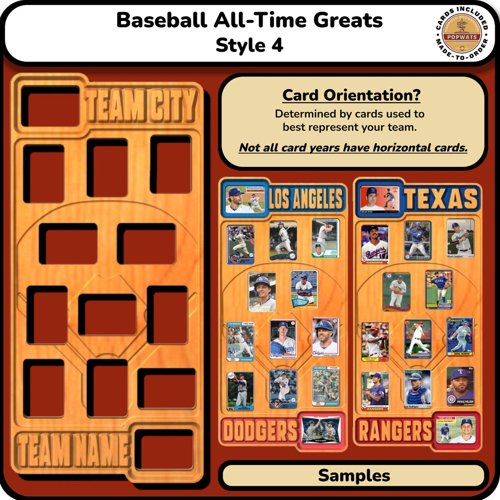 MLB Baseball All-Time Greats Trading Card Team Frame.
