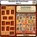 MLB Baseball All-Time Greats Trading Card Team Frame.