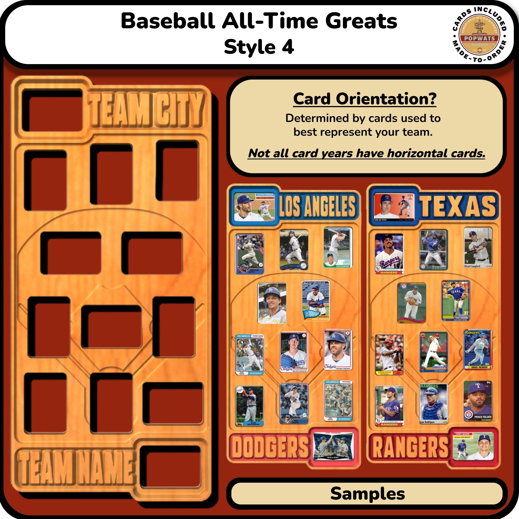 MLB Baseball All-Time Greats Trading Card Team Frame.