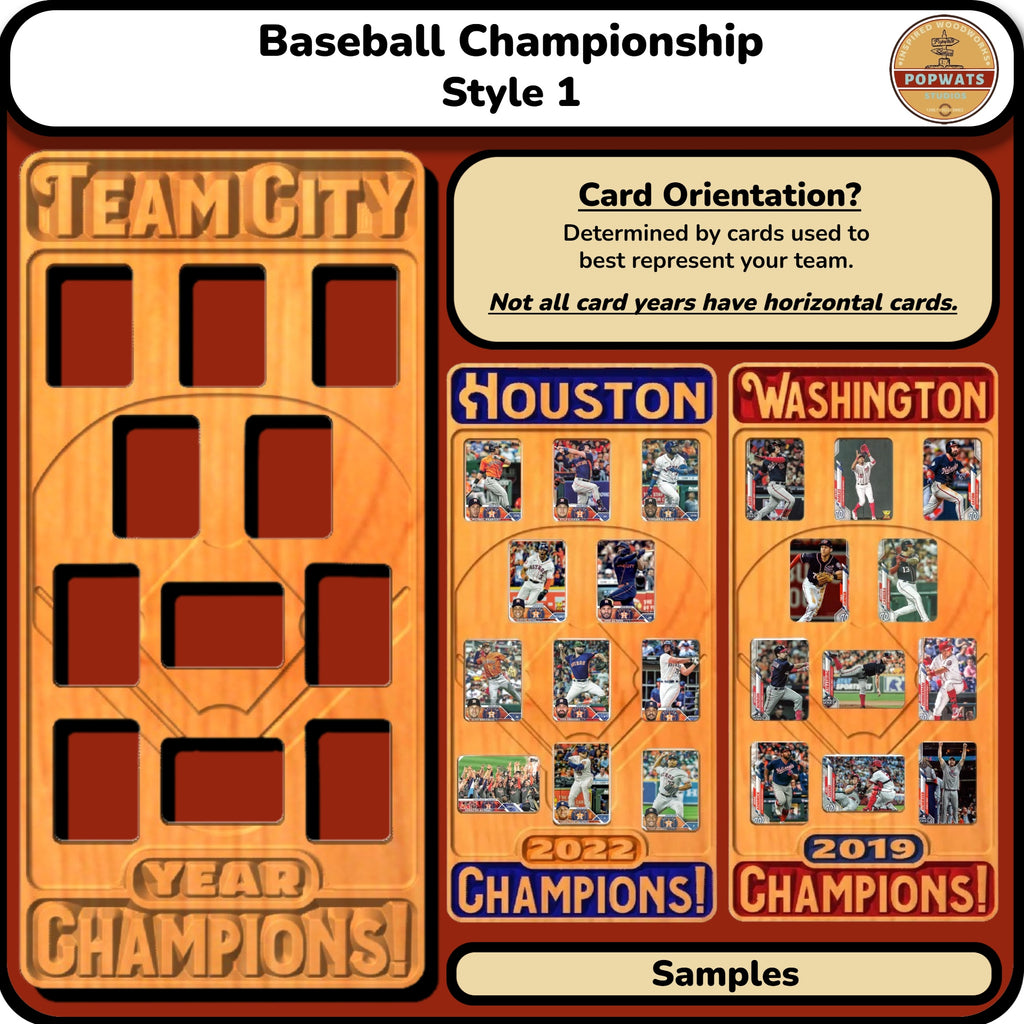Baseball Championship Trading Card Team Frame.