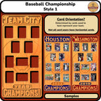 Baseball Championship Trading Card Team Frame.
