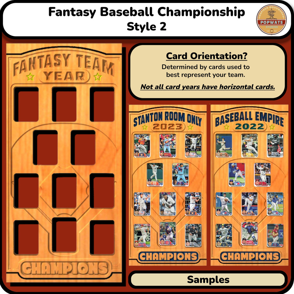 Fantasy Baseball Trading Card Championship Frame.