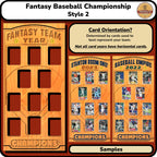 Fantasy Baseball Trading Card Championship Frame.