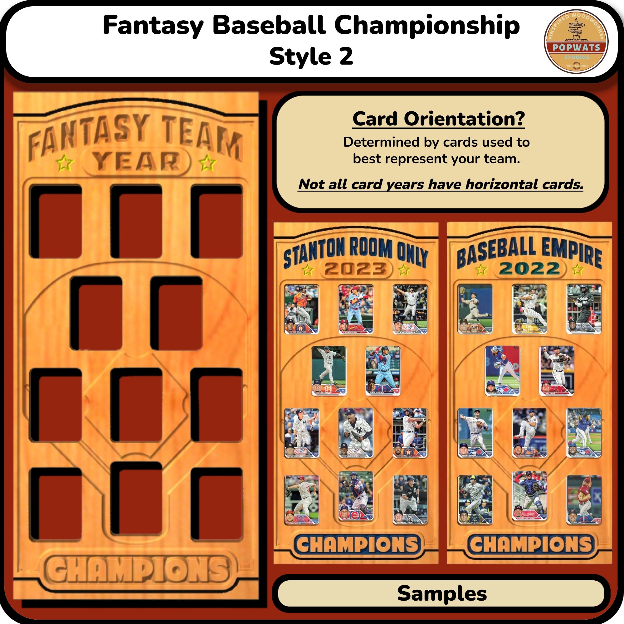 Fantasy Baseball Trading Card Championship Frame.