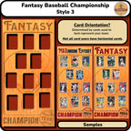 Fantasy Baseball Trading Card Championship Frame.